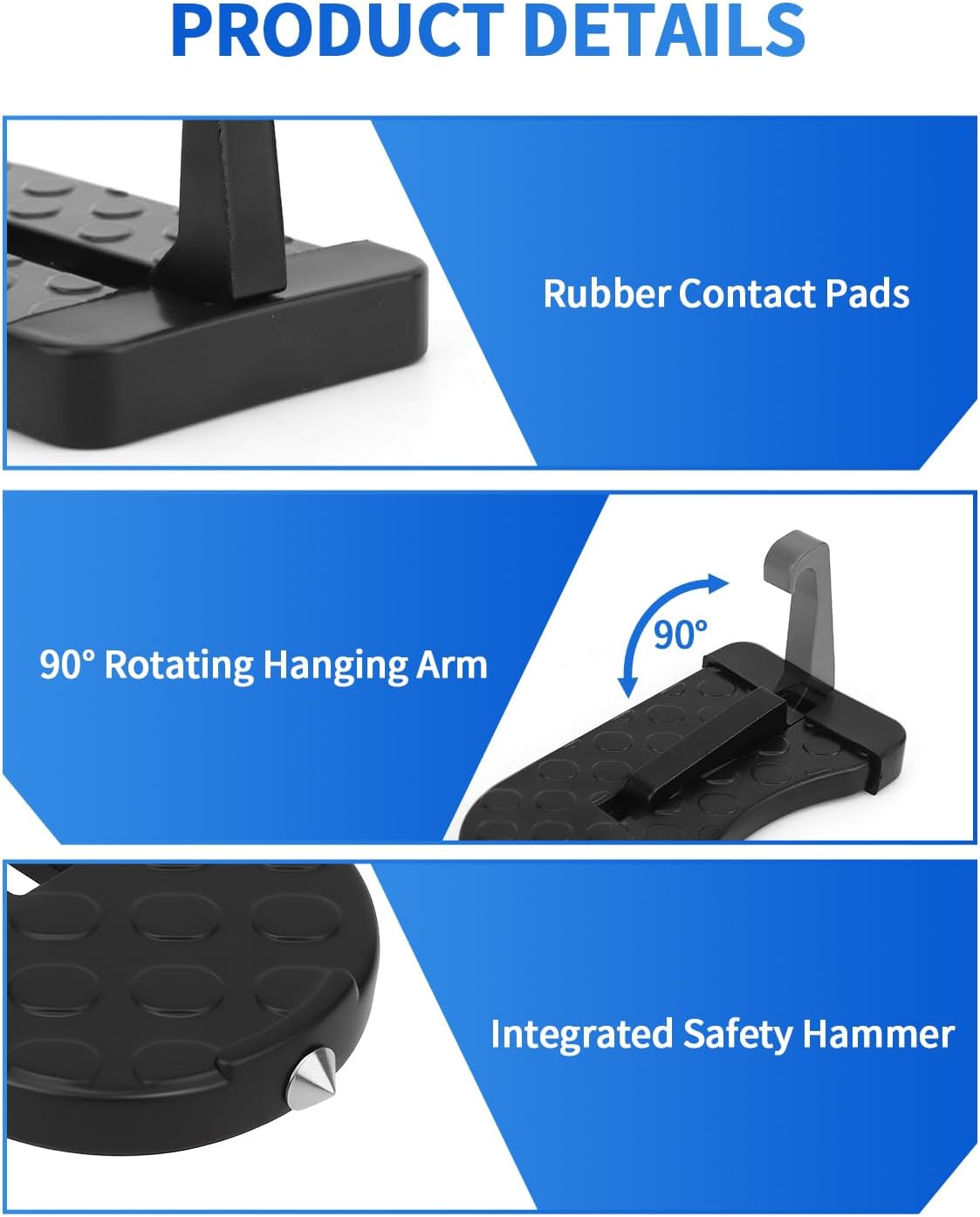 Car Doorstep for Car Roof Access, Foldable Non-Slip Ascent Latch Pedal Rack