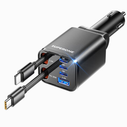 LISEN Retractable Car Charger,69W Cars Adapter USB C Fast Charger for iPhone 17-12