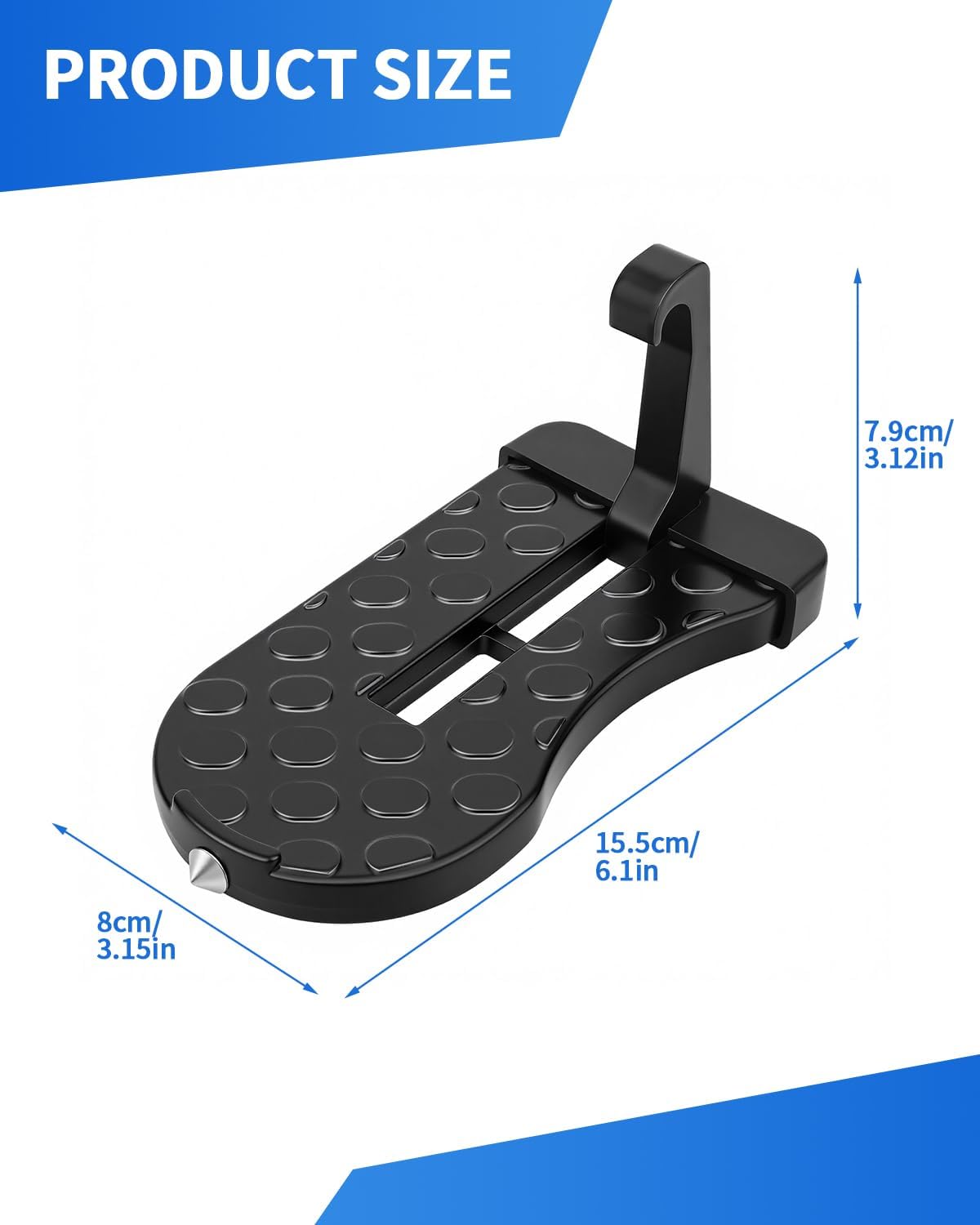 Car Doorstep for Car Roof Access, Foldable Non-Slip Ascent Latch Pedal Rack