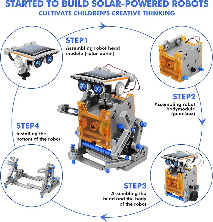 STEM+13-in-1 Education Solar Power Robots Toys for Boys Age 8-12