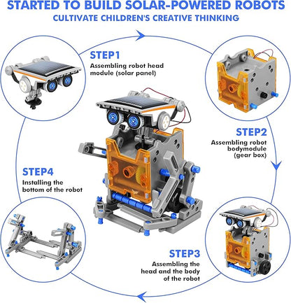 STEM+13-in-1 Education Solar Power Robots Toys for Boys Age 8-12